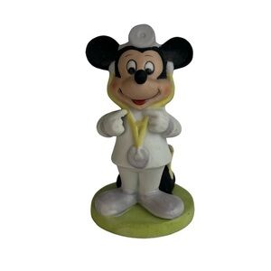 Vintage Disney Mickey Mouse Doctor Figurine Ceramic Bisque Korea Medical